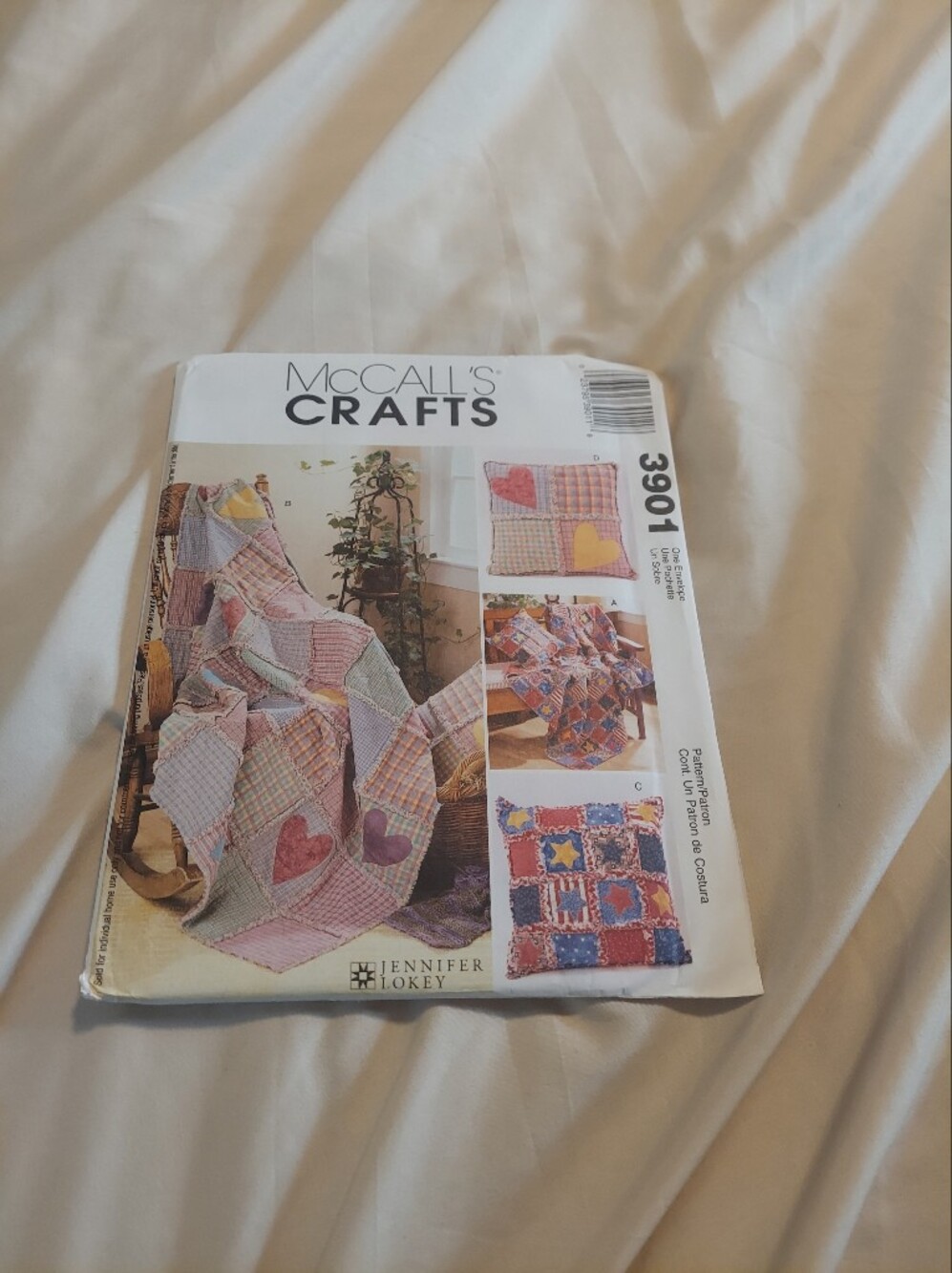 McCalls 3901 Sewing Pattern Rag Throws & Pillows Country Quilted Patchwork Craft